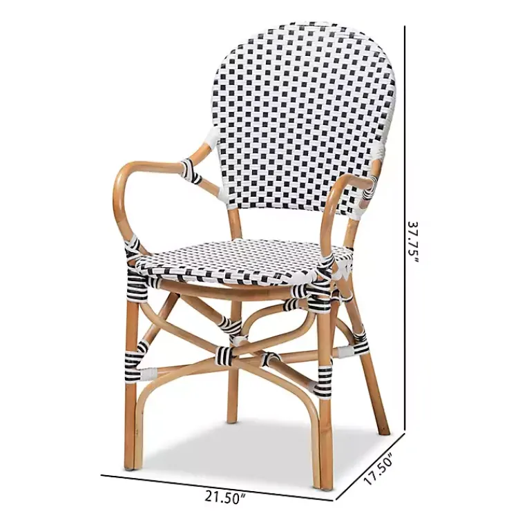 Dining Chairs-Kirklands Home Black and White Woven Dining Chairs, Set of 2