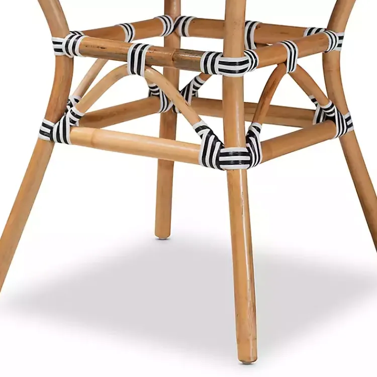 Dining Tables-Kirklands Home Black Woven Rattan French Bistro Dining Table