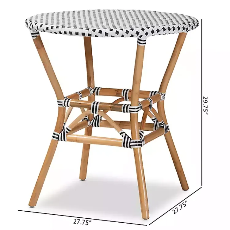 Dining Tables-Kirklands Home Black Woven Rattan French Bistro Dining Table