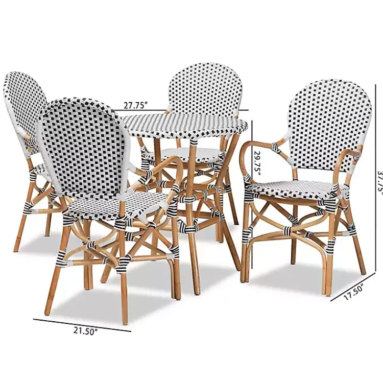 Dining Sets-Kirklands Home Black and White Woven 5-pc. Dining Set