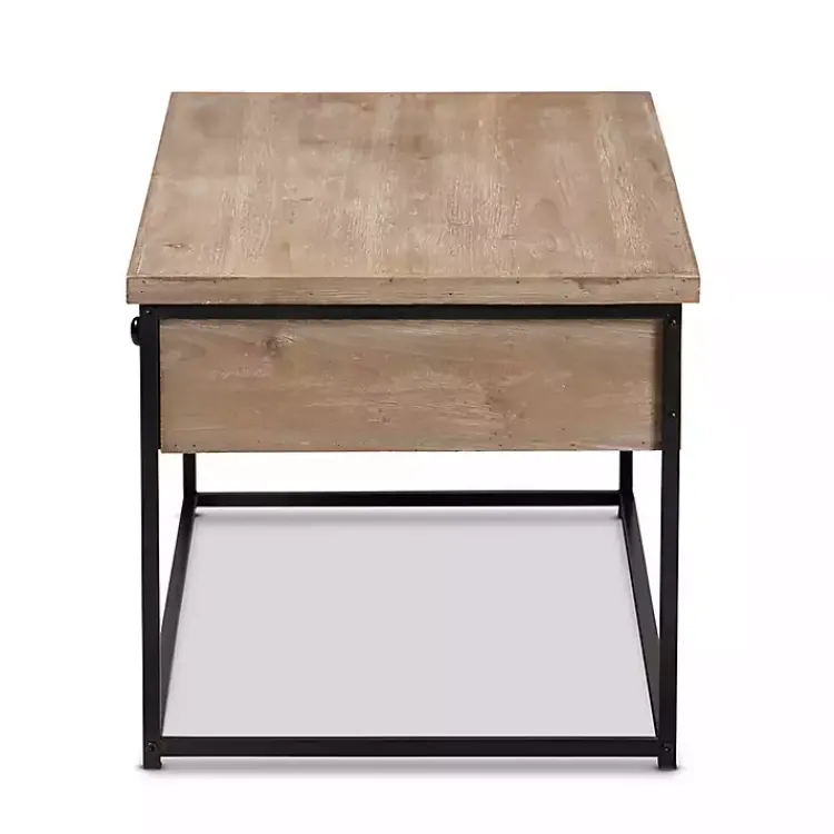 Coffee Tables-Kirklands Home Wood and Metal 2-Drawer Coffee Table Brown