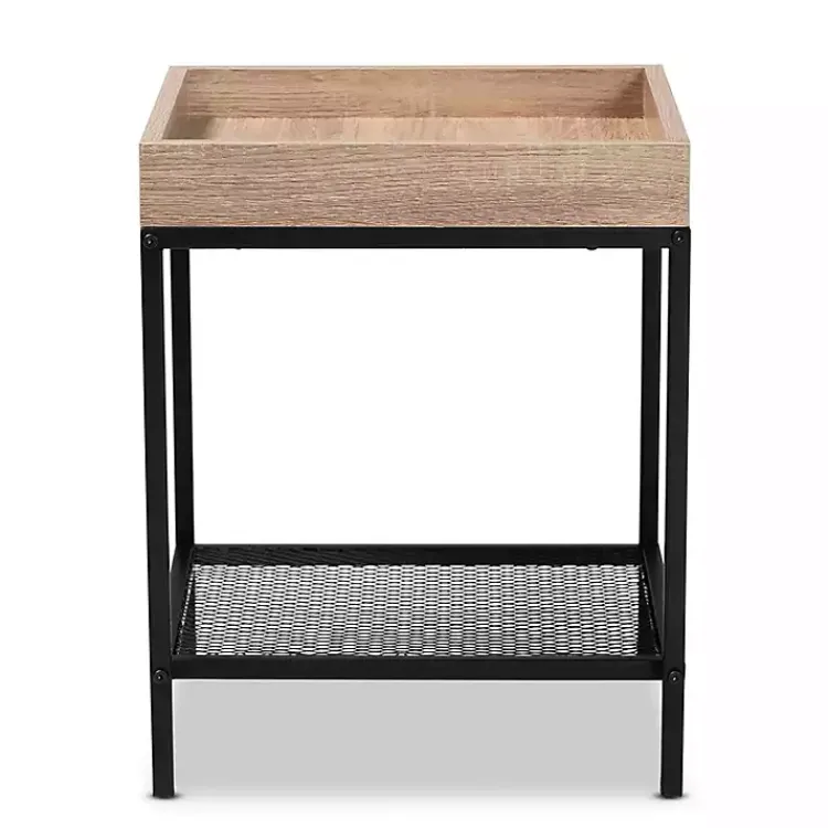 Accent & End Tables-Kirklands Home Wood Raised Edge Side Table Brown