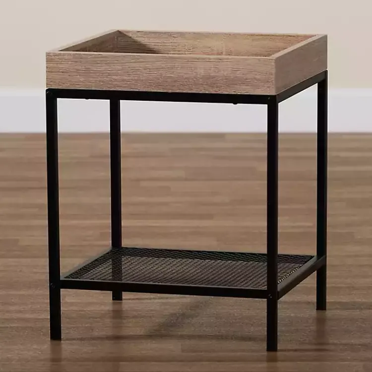 Accent & End Tables-Kirklands Home Wood Raised Edge Side Table Brown