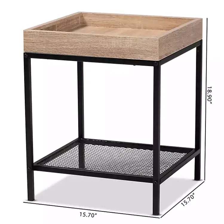 Accent & End Tables-Kirklands Home Wood Raised Edge Side Table Brown