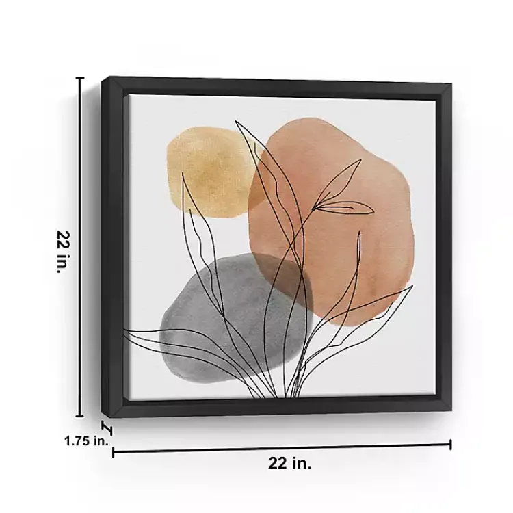 Framed Art-Kirklands Home Linear Leaf Trio Framed Canvas Art Print