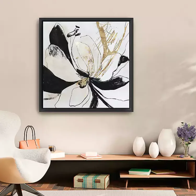 Framed Art-Kirklands Home Black Bloom II Framed Canvas Art Print