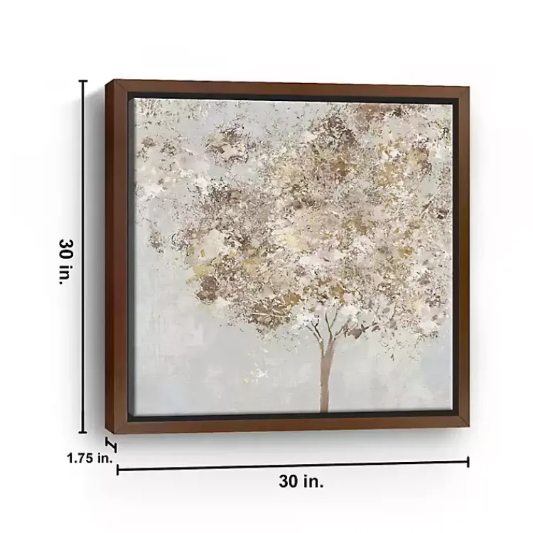 Framed Art-Kirklands Home Gold Shimmering Tree Framed Canvas Art Print