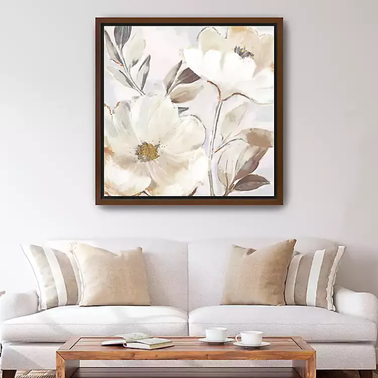 Framed Art-Kirklands Home Whisper White Florals Framed Canvas Art Print