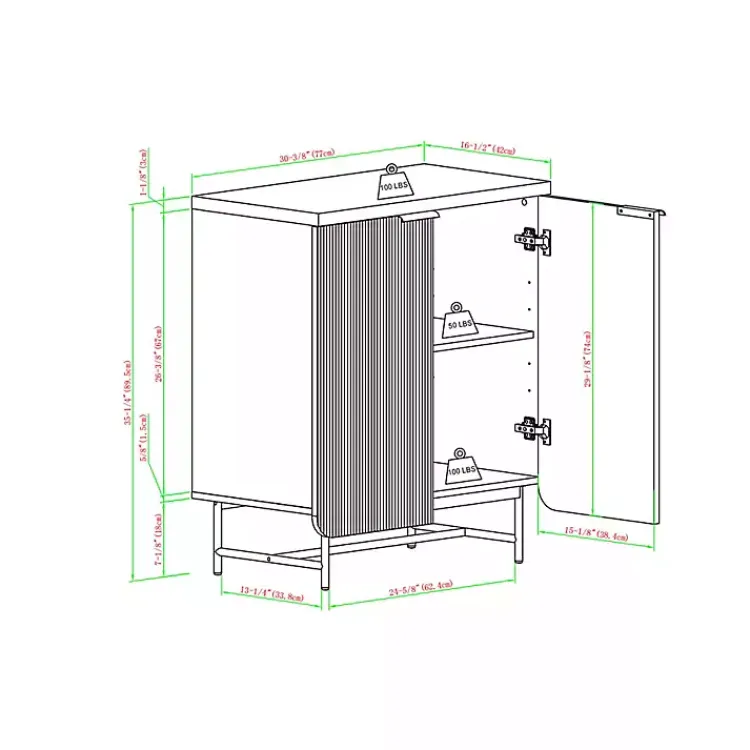 Cabinets & Sideboards-Kirklands Home Natural Fluted Wood Scandinavian Cabinet Tan