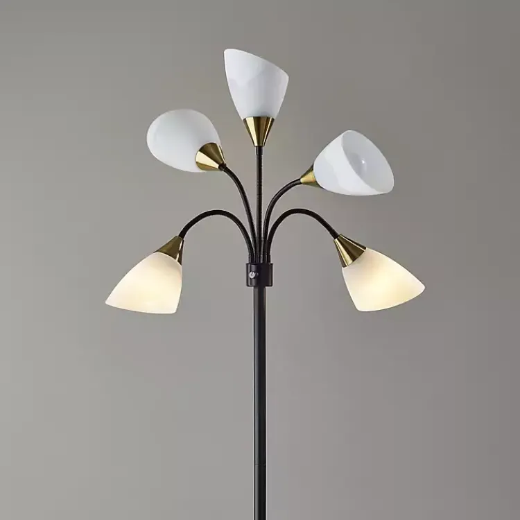 Floor Lamps-Kirklands Home Black 5-Light Adjustable Tree Floor Lamp