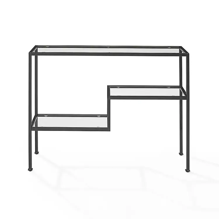 Console Tables-Kirklands Home Matte Multi Level Console Table Black