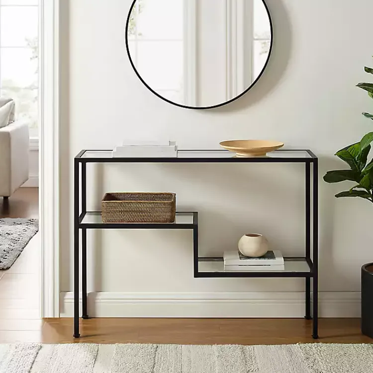Console Tables-Kirklands Home Matte Multi Level Console Table Black