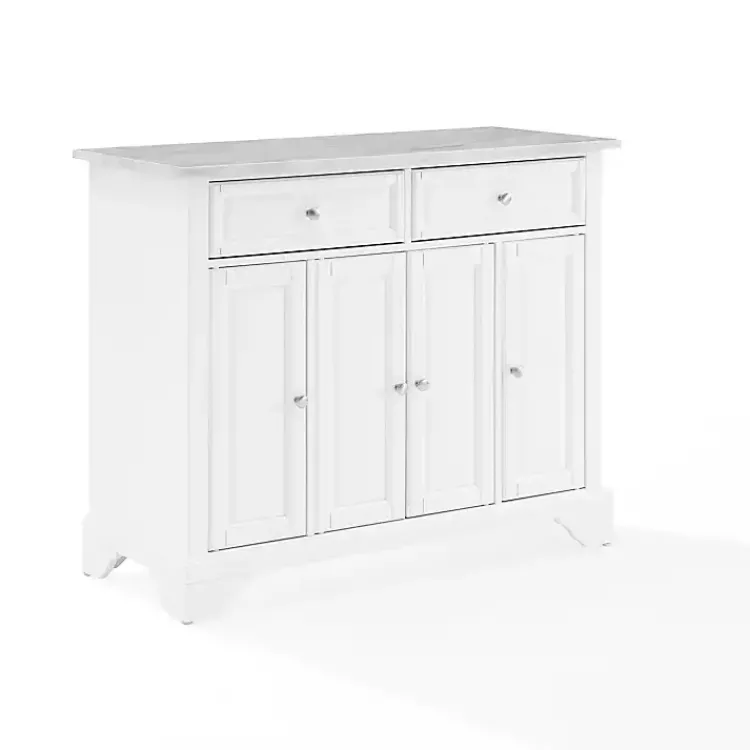 Kitchen Islands & Bar Carts-Kirklands Home Gia All Marble Kitchen Island White