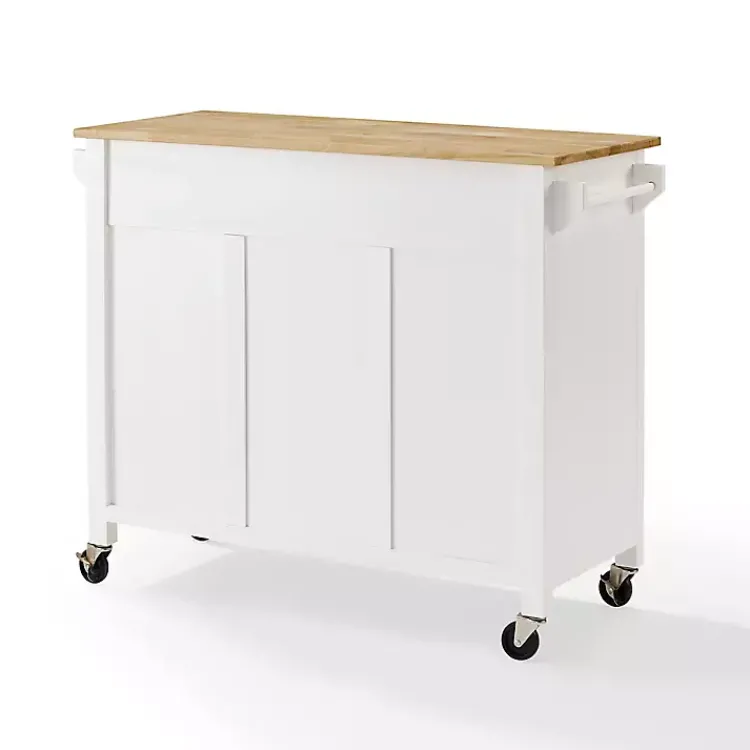 Kitchen Islands & Bar Carts-Kirklands Home Barn Door Kitchen Cart White