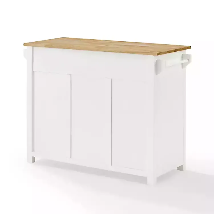 Kitchen Islands & Bar Carts-Kirklands Home Barn Door Kitchen Cart White