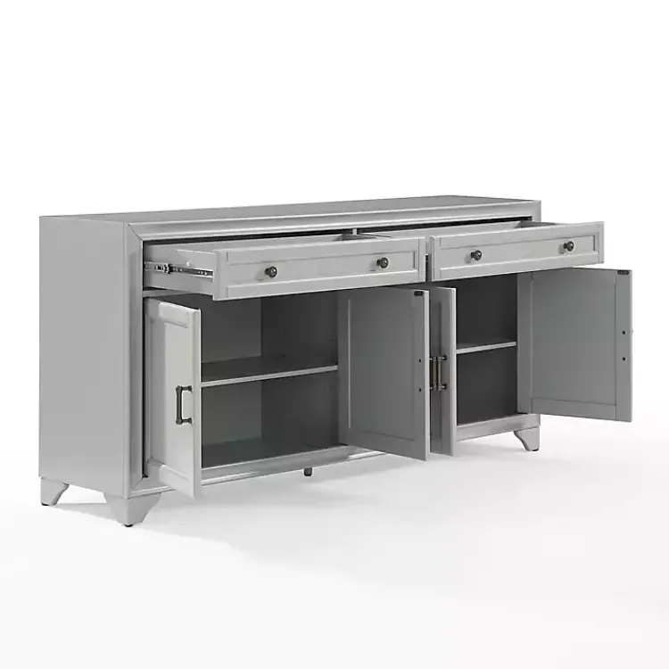 Cabinets & Sideboards-Kirklands Home Wood 4-Door Sideboard Cabinet Gray