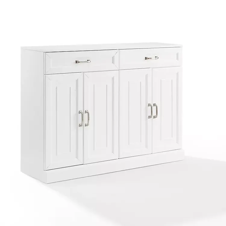 Cabinets & Sideboards-Kirklands Home Wood Panel 4-Door Cabinet White