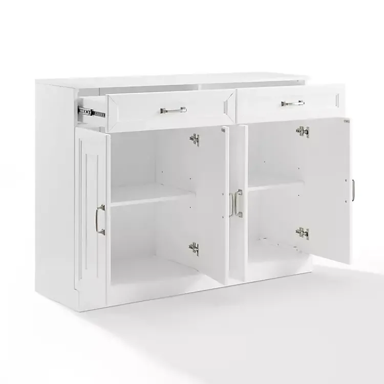 Cabinets & Sideboards-Kirklands Home Wood Panel 4-Door Cabinet White