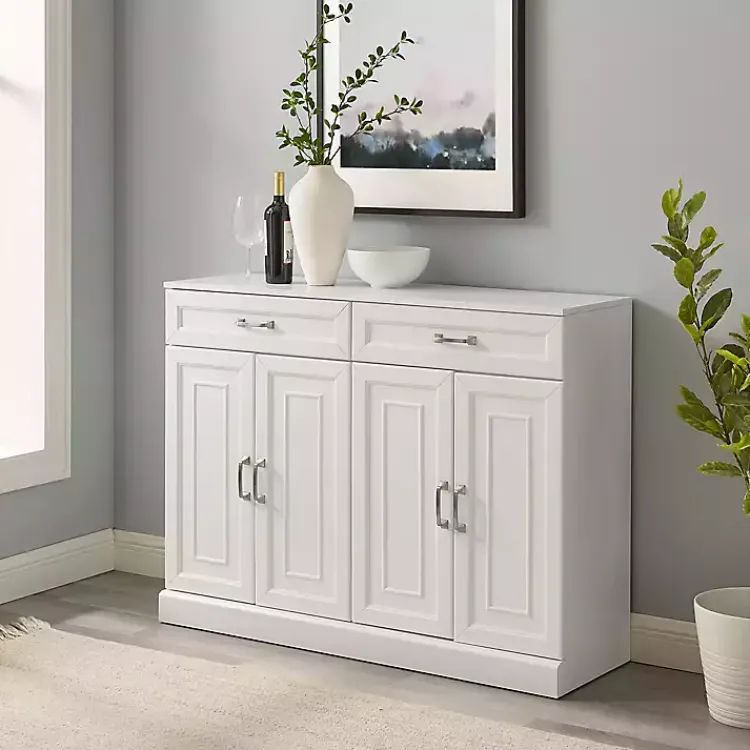 Cabinets & Sideboards-Kirklands Home Wood Panel 4-Door Cabinet White