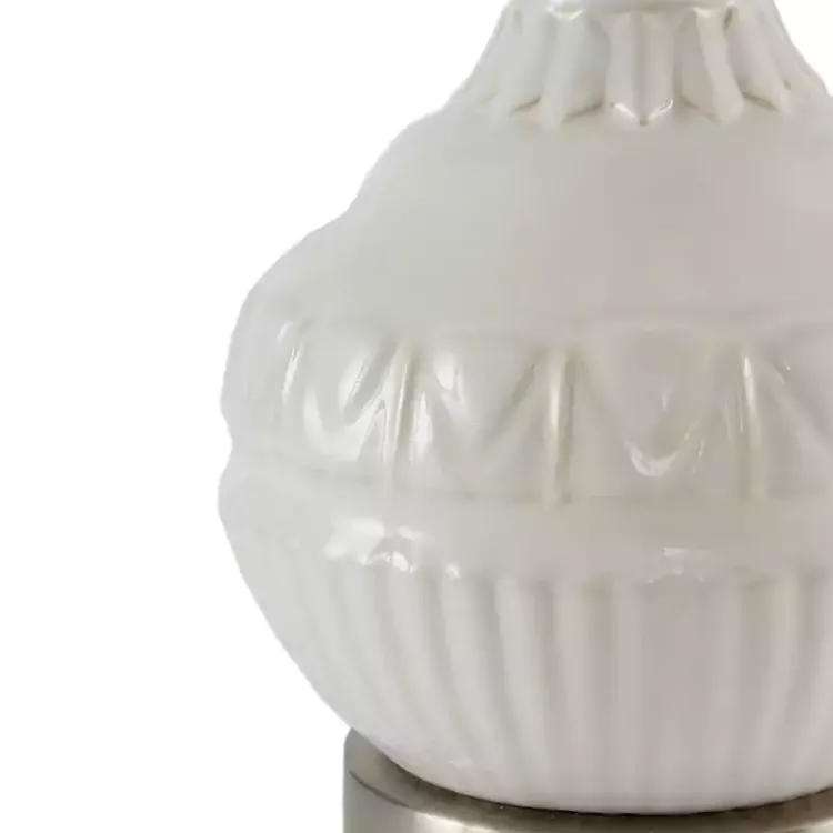 Table Lamps-Kirklands Home Ceramic Embossed Table Lamp White