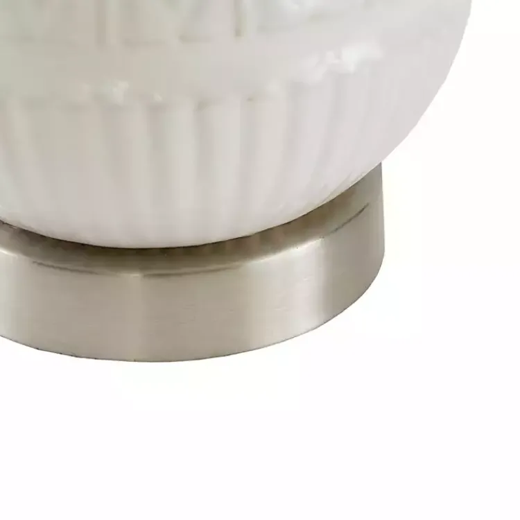 Table Lamps-Kirklands Home Ceramic Embossed Table Lamp White