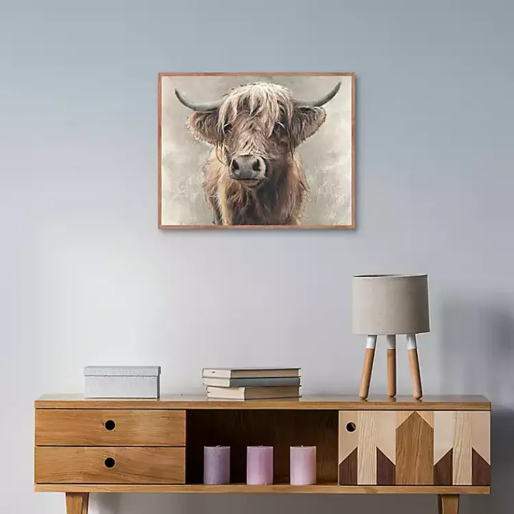 Framed Art-Kirklands Home Highland Portrait Framed Canvas Art Print Brown