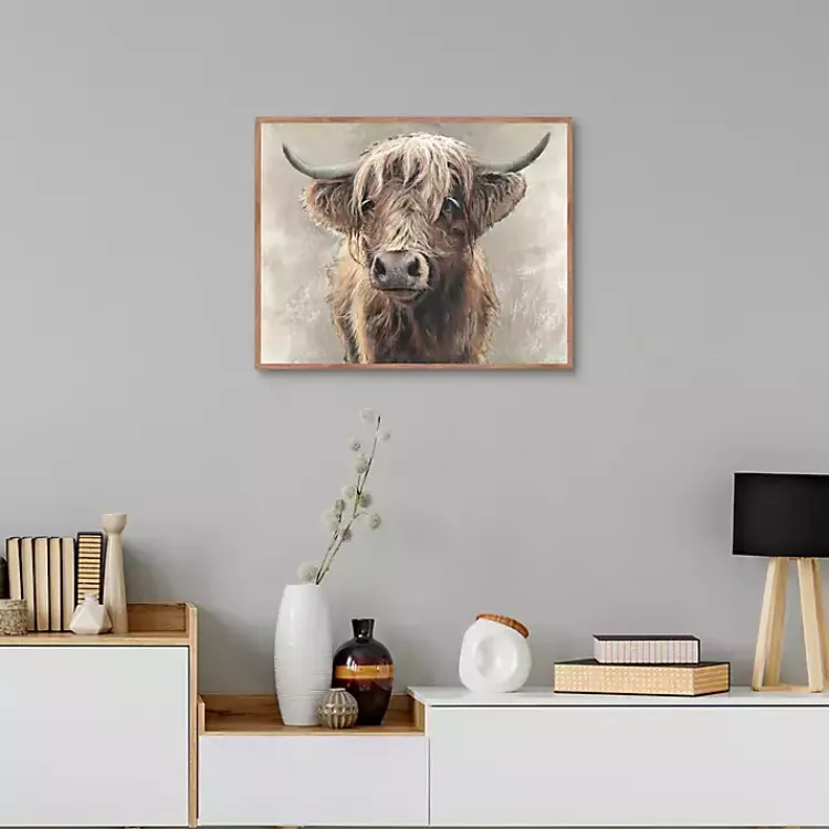 Framed Art-Kirklands Home Highland Portrait Framed Canvas Art Print Brown