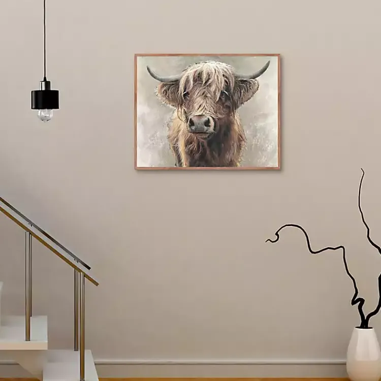 Framed Art-Kirklands Home Highland Portrait Framed Canvas Art Print Brown