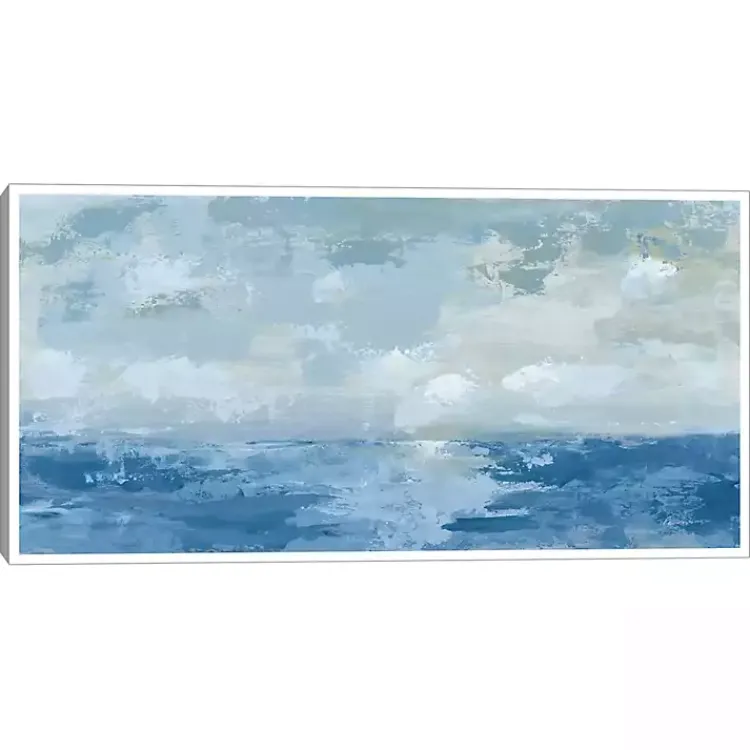 Canvas Art-Kirklands Home Silver Sea Framed Canvas Art Print Blue