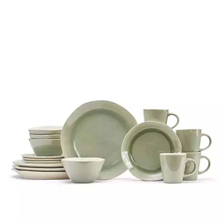 Dinnerware-Kirklands Home Sage Sand 16-pc. Dinnerware Set Green