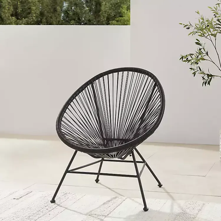 Outdoor Seating-Kirklands Home Metal Wicker Outdoor Chair Black
