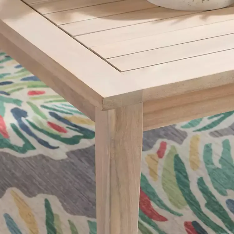 Outdoor Tables-Kirklands Home Natural Acacia Wood Slatted Outdoor Coffee Table Tan