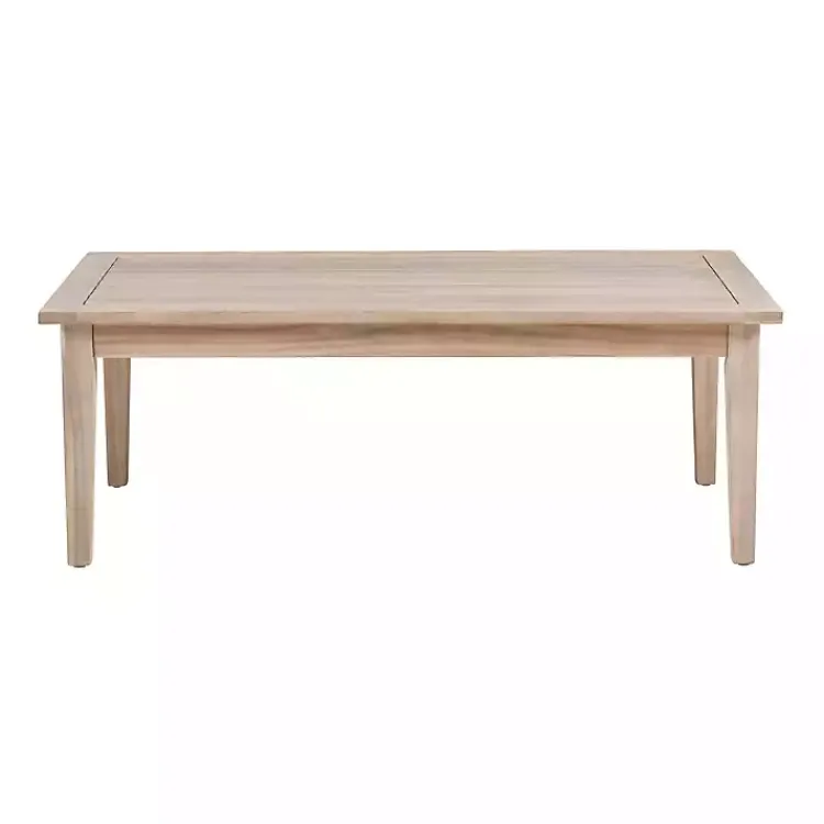 Outdoor Tables-Kirklands Home Natural Acacia Wood Slatted Outdoor Coffee Table Tan