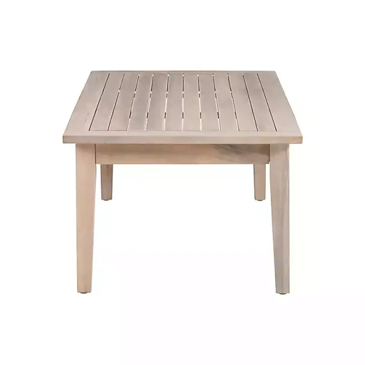 Outdoor Tables-Kirklands Home Natural Acacia Wood Slatted Outdoor Coffee Table Tan