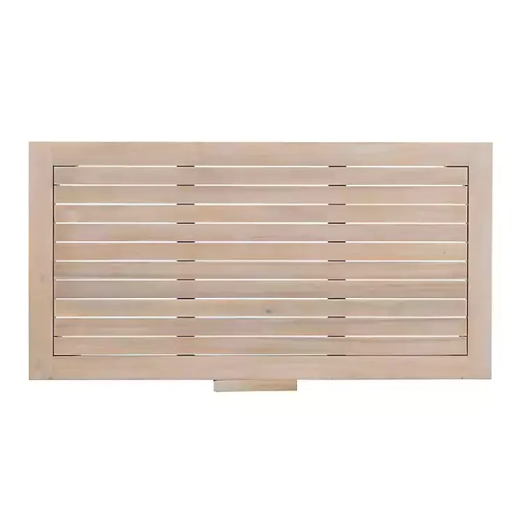 Outdoor Tables-Kirklands Home Natural Acacia Wood Slatted Outdoor Coffee Table Tan