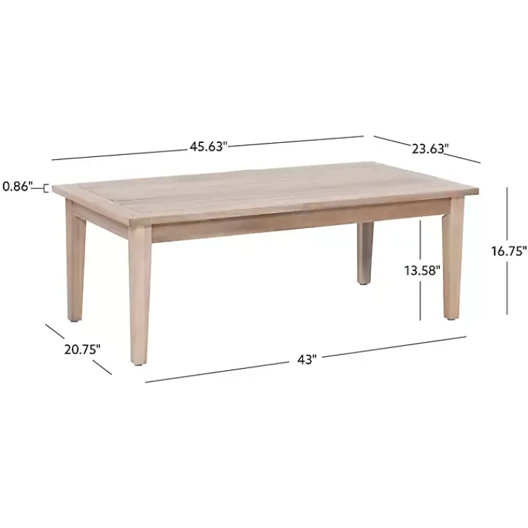 Outdoor Tables-Kirklands Home Natural Acacia Wood Slatted Outdoor Coffee Table Tan