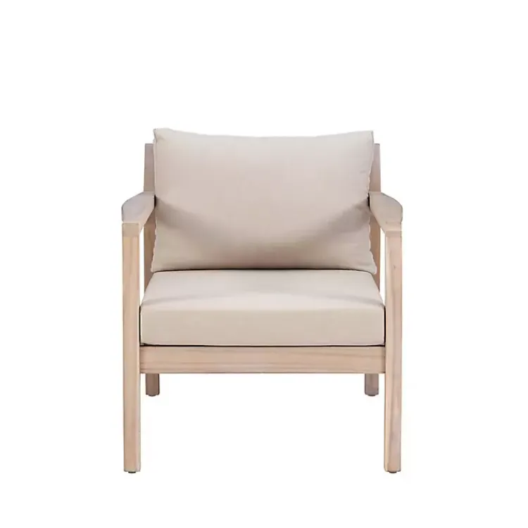 Outdoor Seating-Kirklands Home Natural Acacia Wood 2-pc. Outdoor Accent Chair Set Tan