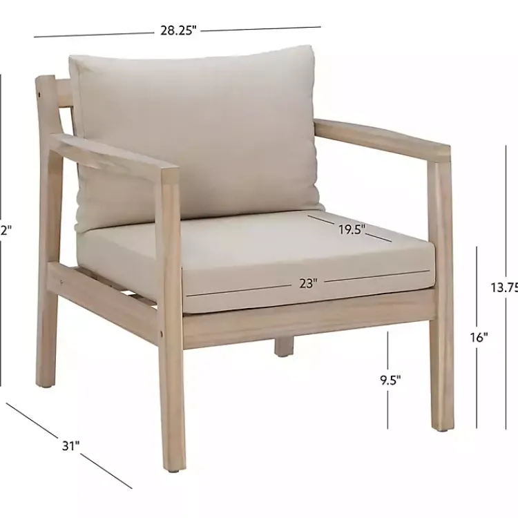 Outdoor Seating-Kirklands Home Natural Acacia Wood 2-pc. Outdoor Accent Chair Set Tan