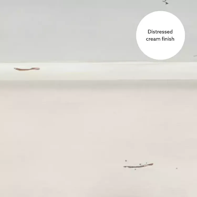 Coffee Tables-Kirklands Home Distressed Cream Wood 3-Drawer Coffee Table Ivory