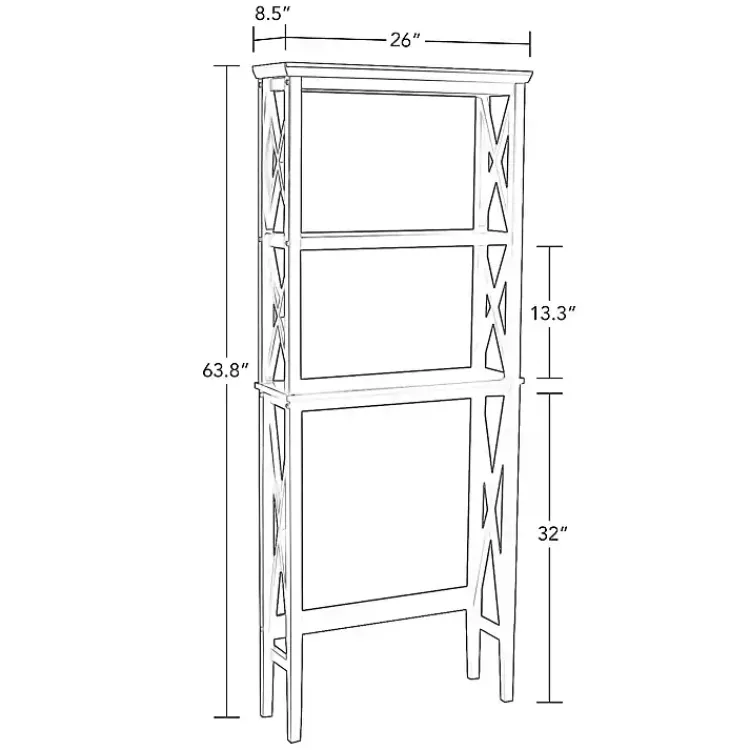 Bathroom Furniture-Kirklands Home Wood Over-Toilet 3-Tier Shelf White