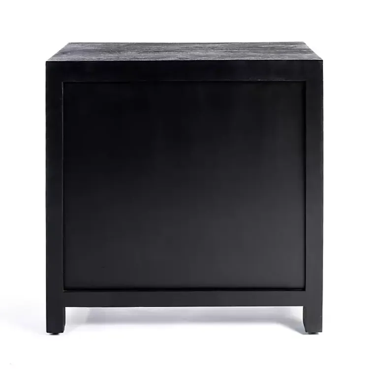 Cabinets & Sideboards-Kirklands Home Arch Cane and Wood Cabinet Black