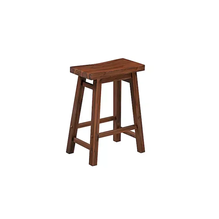 Bar Stools & Counter Height Stools-Kirklands Home Chestnut Sonoma Saddle Counter Stools, Set of 2 Brown