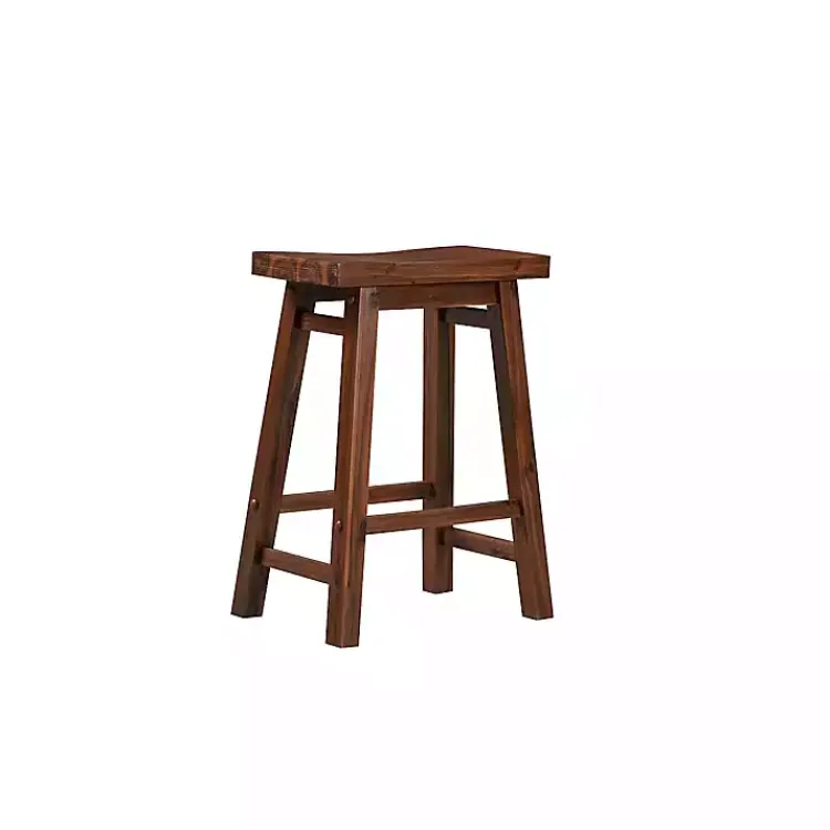 Bar Stools & Counter Height Stools-Kirklands Home Chestnut Sonoma Saddle Counter Stools, Set of 2 Brown
