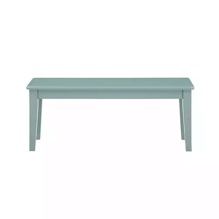 Benches & Ottomans-Kirklands Home Turquoise Wood Classic Farmhouse Bench Blue