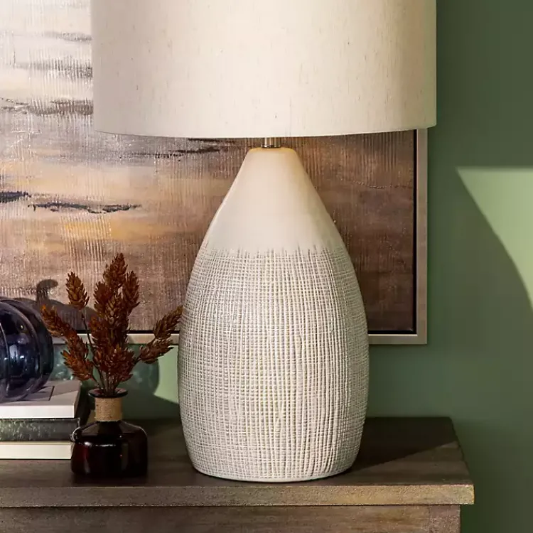 Table Lamps-Kirklands Home Luca Cream Ceramic Table Lamp Ivory