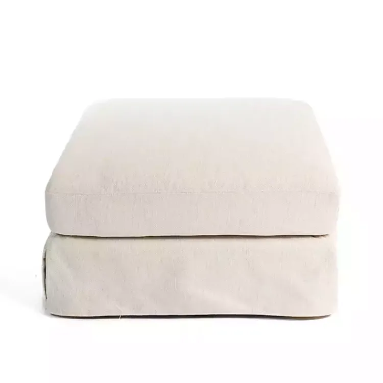 Benches & Ottomans-Kirklands Home Upholstered Weekend Ottoman Ivory