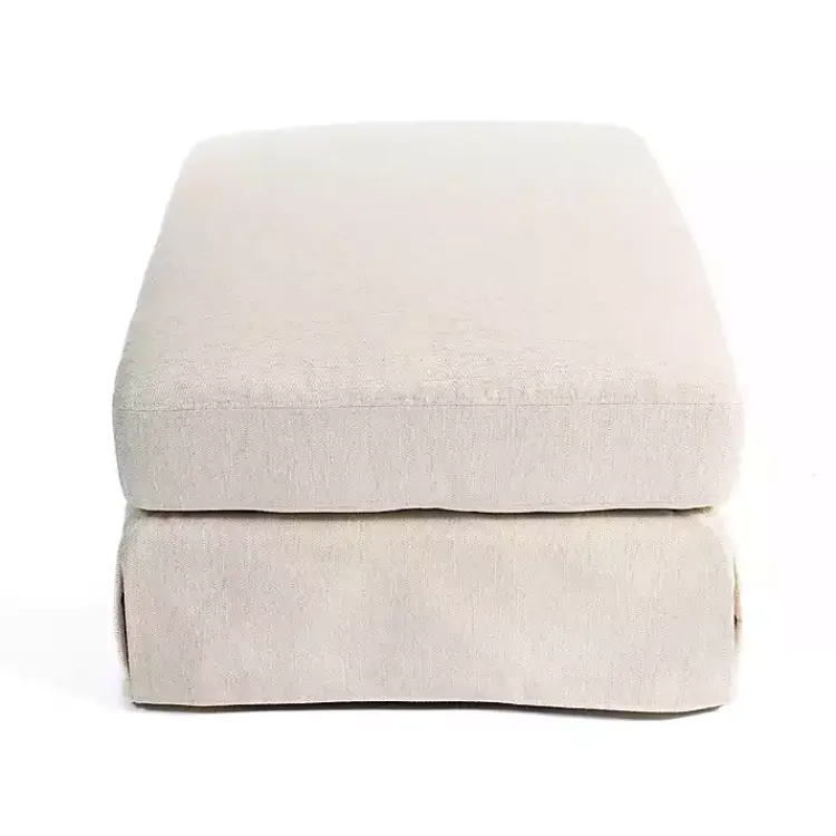 Benches & Ottomans-Kirklands Home Upholstered Weekend Ottoman Ivory