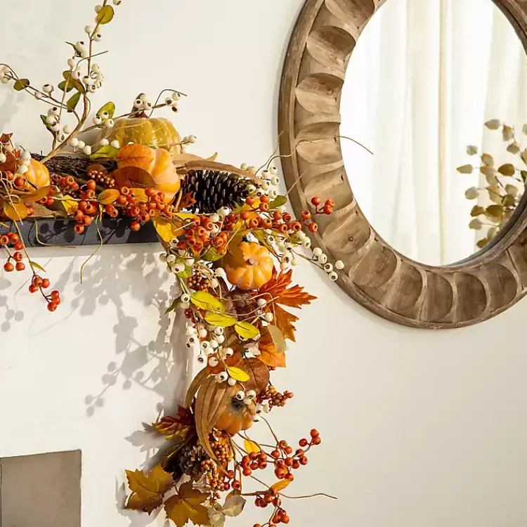 Decorative Mirrors-Kirklands Home Round Natural Textured Wood Wall Mirror