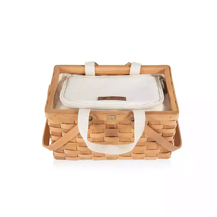 Serving & Entertaining-Kirklands Home Wicker Picnic Basket with Removable Cooler