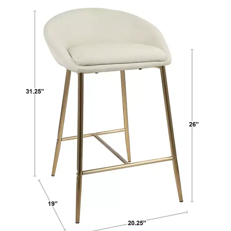 Bar Stools & Counter Height Stools-Kirklands Home Faux Leather Low Counter Stools, Set of 2 Brown